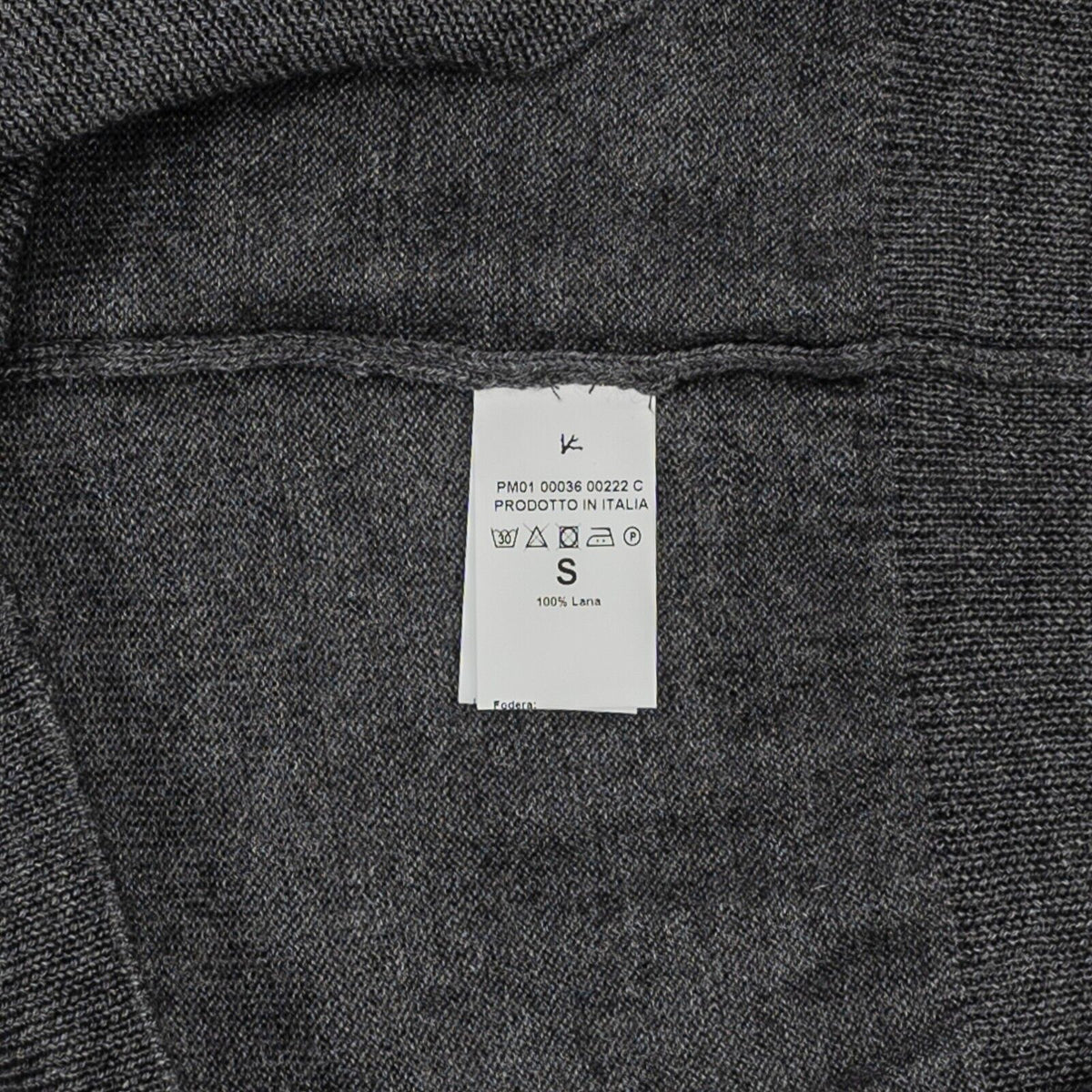 1400$ ISAIA NAPOLI Gray Knit Sweater Turtleneck Fine Wool Size S