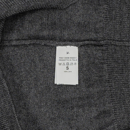 1400$ ISAIA NAPOLI Gray Knit Sweater Turtleneck Fine Wool Size S