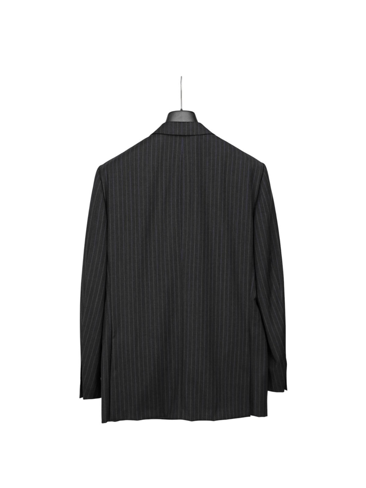 $4650 ERMENEGILDO ZEGNA Dark Gray / Blue Striped Suit Wool  42 US / 52 EU  R