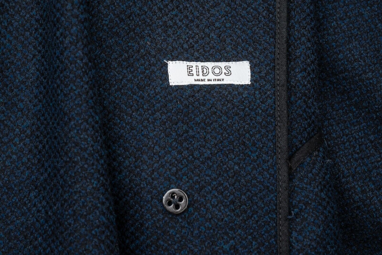 $1200 EIDOS by ISAIA NAPOLI Dark Blue Overcoat Grisaglia Wool 40 US / 50 EU