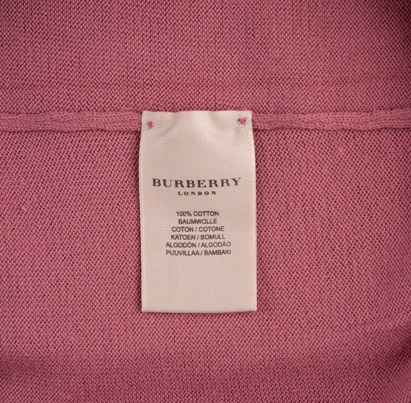 600$ BURBERRY Old Pink Sweater Crewneck 100% Cotton Size XL