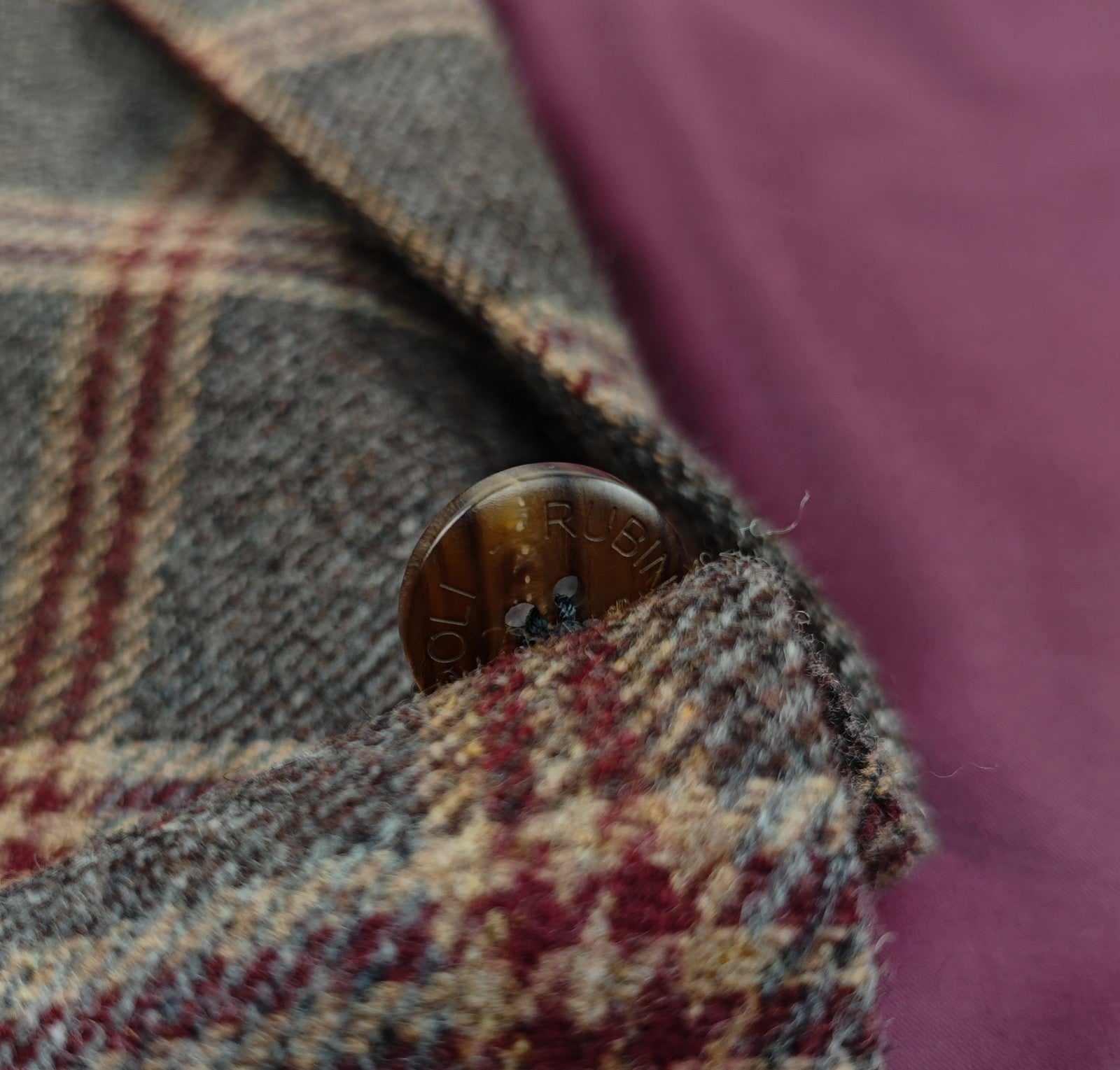 $3450 RUBINACCI NAPOLI Brown Checks Hand-Sewn Suit Flannel Wool