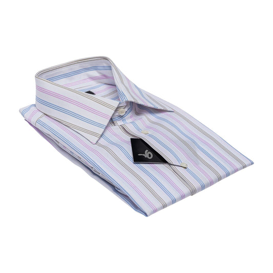 690$ ITALIAN LUXURY GERLIN Shirt Striped White Cotton 16 - 41 - 1Q BIJAN