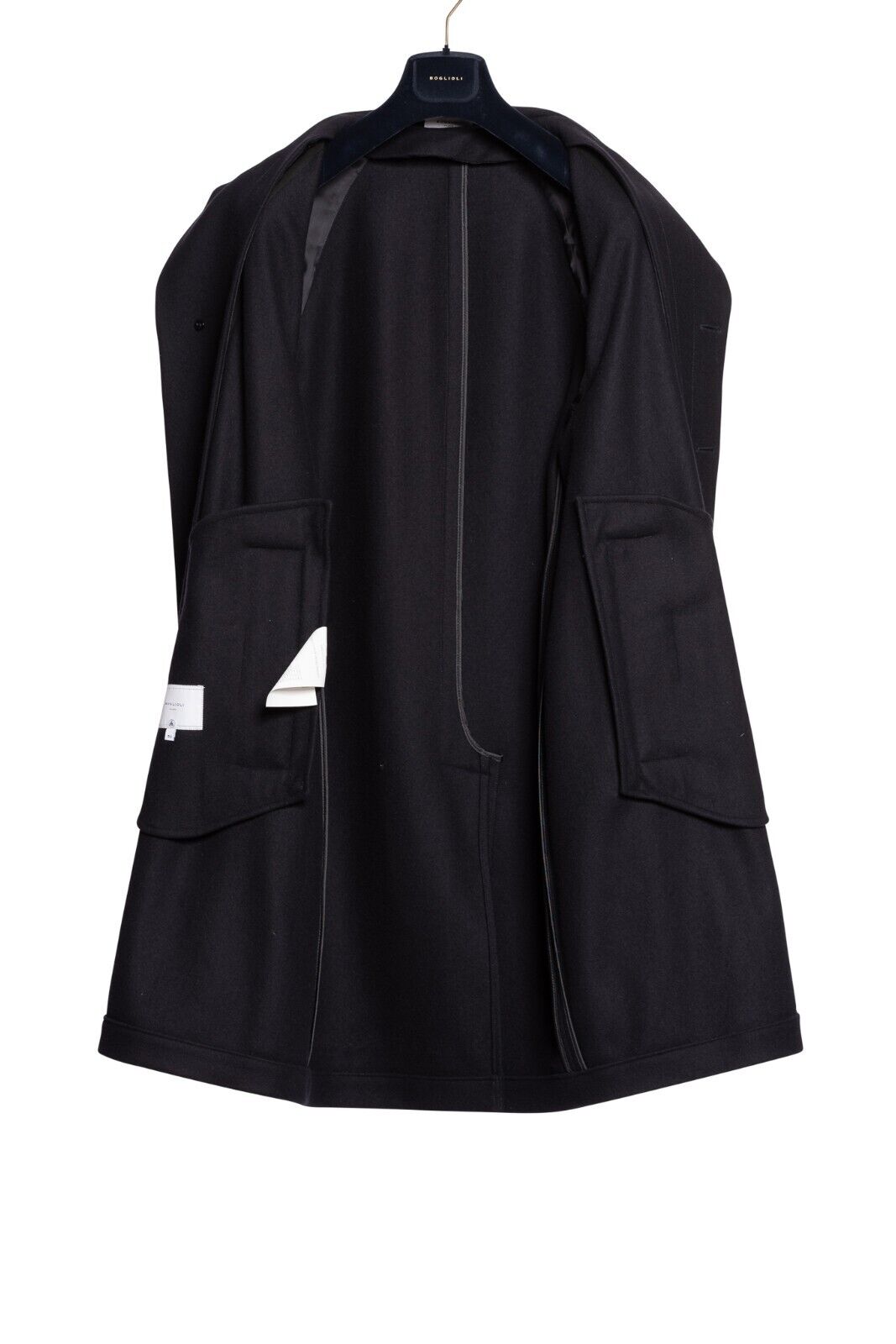 $1600 BOGLIOLI MILANO Blue Navy "DUSTER" Long Coat Heavy Wool 40 US / 50 EU