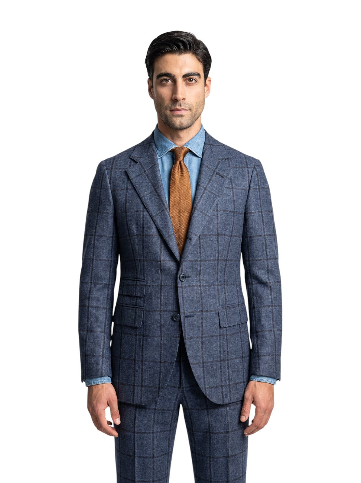 Sartoria DALCUORE NAPOLI Total Hand-Sewn Suit Wool - Cashmere Blue Windowpane