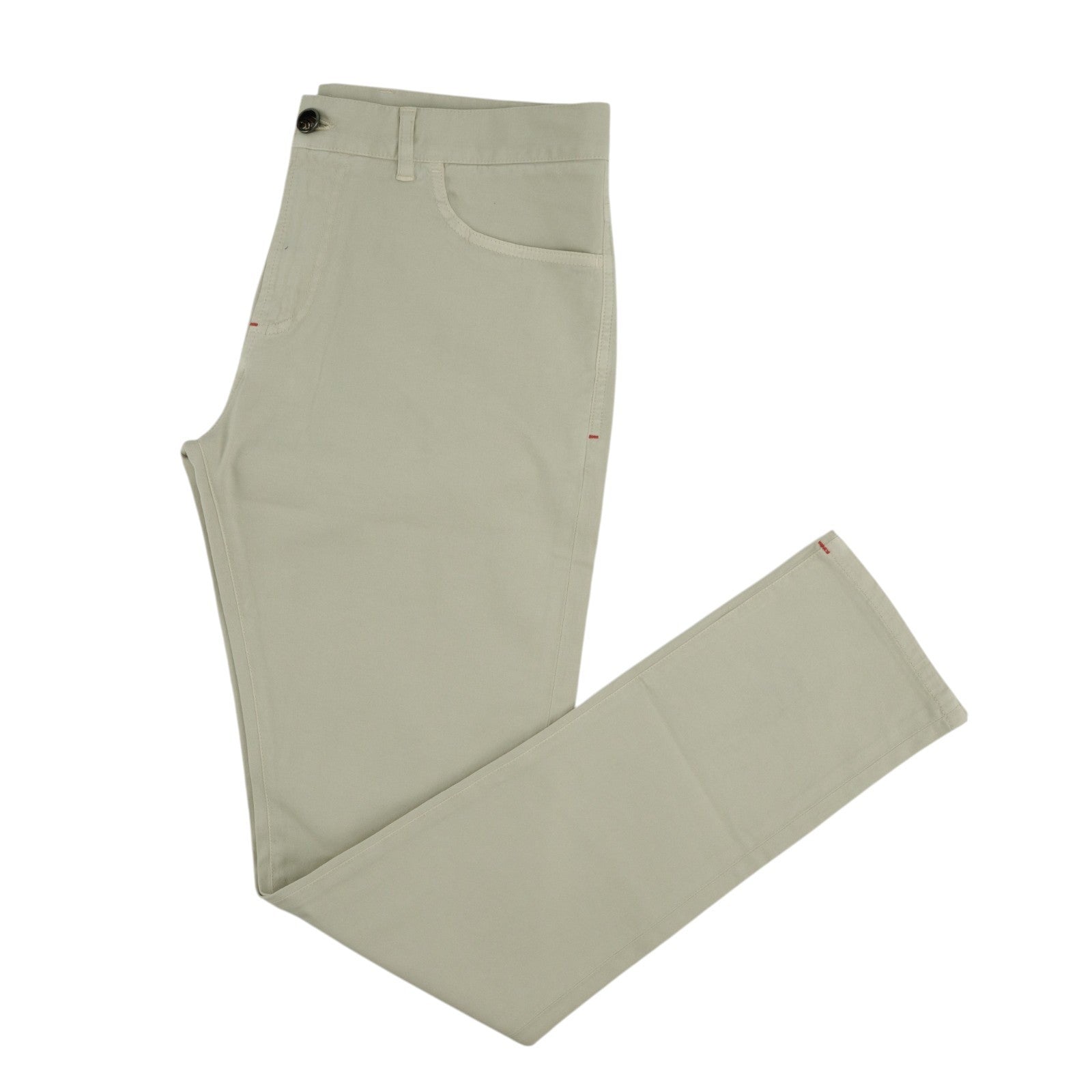 690$ ISAIA NAPOLI Ivory 5 Pocket Pant Cashmere - Cotton Slim 34 US / 50 EU