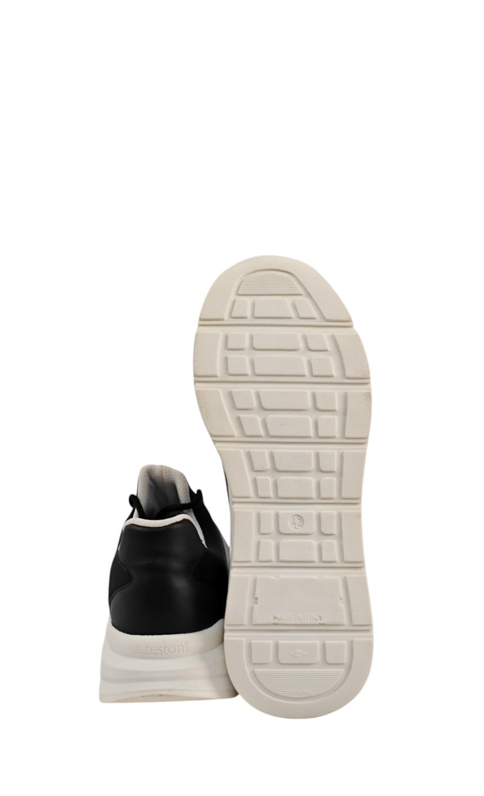 750$ TESTONI Black Sport Sneaker Shoes Calf + Lycra 8 UK  / 9 US / 42 IT
