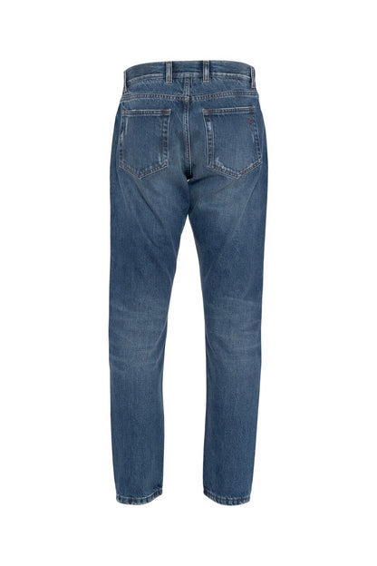 690$ ISAIA NAPOLI Blue Scratch Denim Jeans Trousers Pant Cotton 32 US / 48 EU