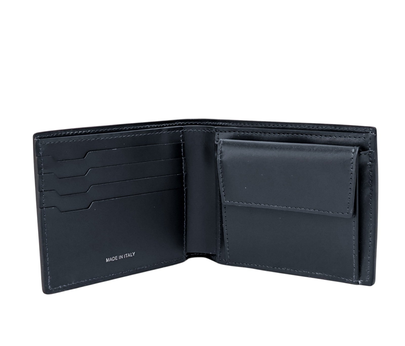 420$ PINEIDER FIRENZE 1774 "Bottolato" Bifold Wallet Grain Calf Blue