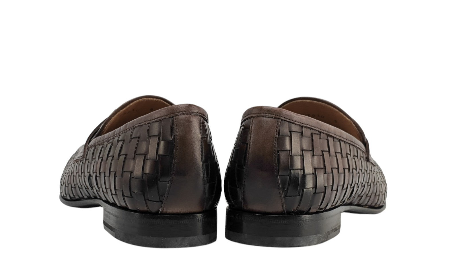 1250$ TESTONI "Tivoli" Brown Loafer Shoes Woven Calf Cigar  8 UK / 9 US / 42 IT