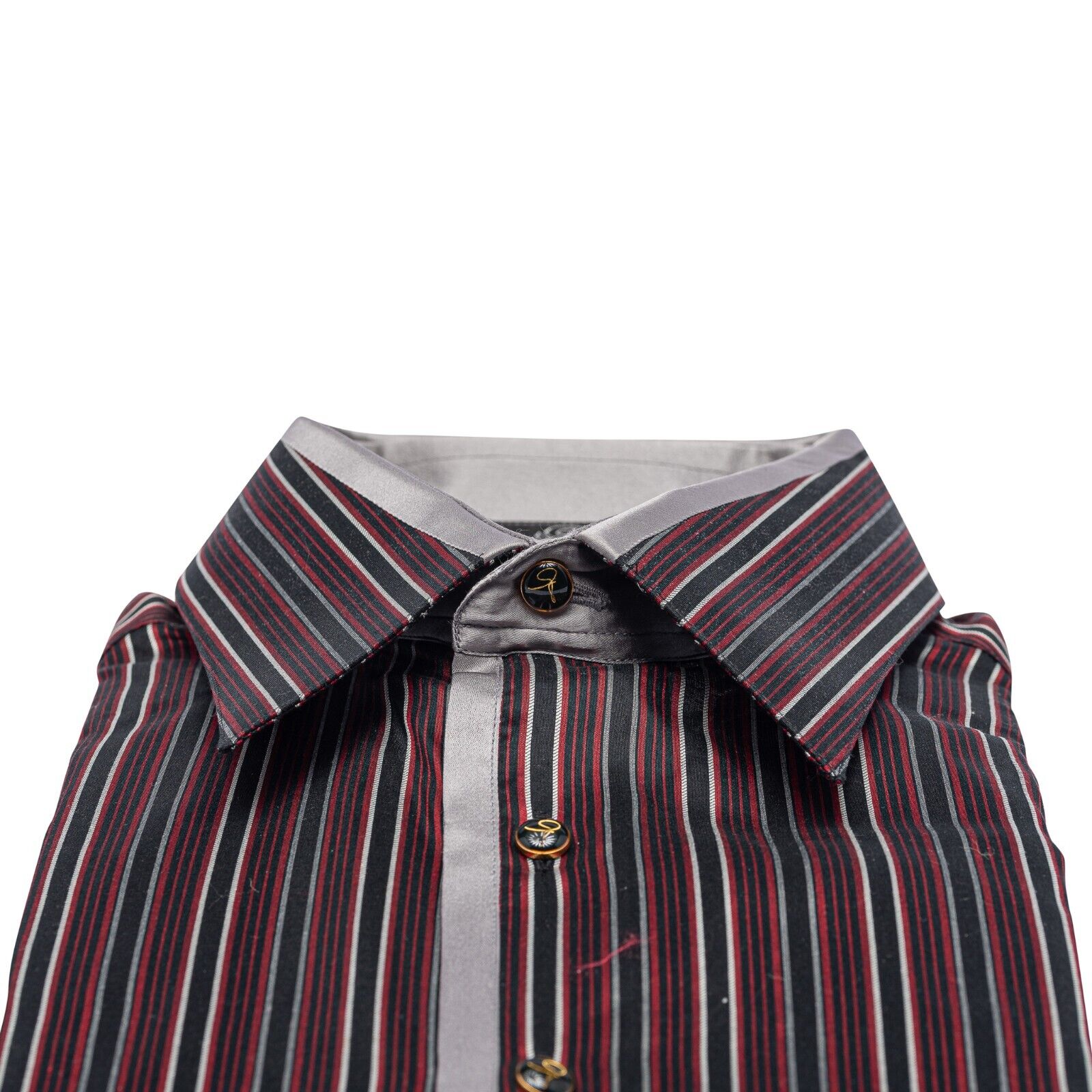 1400$ LUXURY GERLIN Shirt Red Striped 100% Silk 16 - 41 2C BIJAN