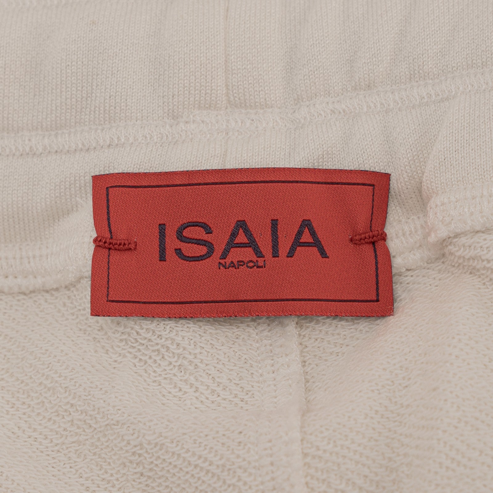1100$ ISAIA NAPOLI Ivory Drawstring Short Track Pant Silk / Cotton Size XL