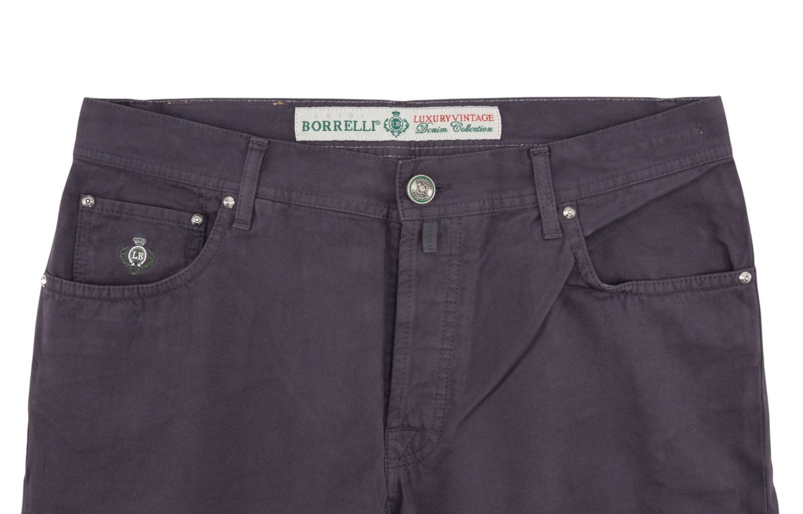 415$ LUIGI BORRELLI NAPOLI Washed Dark Purple Denim Jeans Cotton 35 US / 51 EU