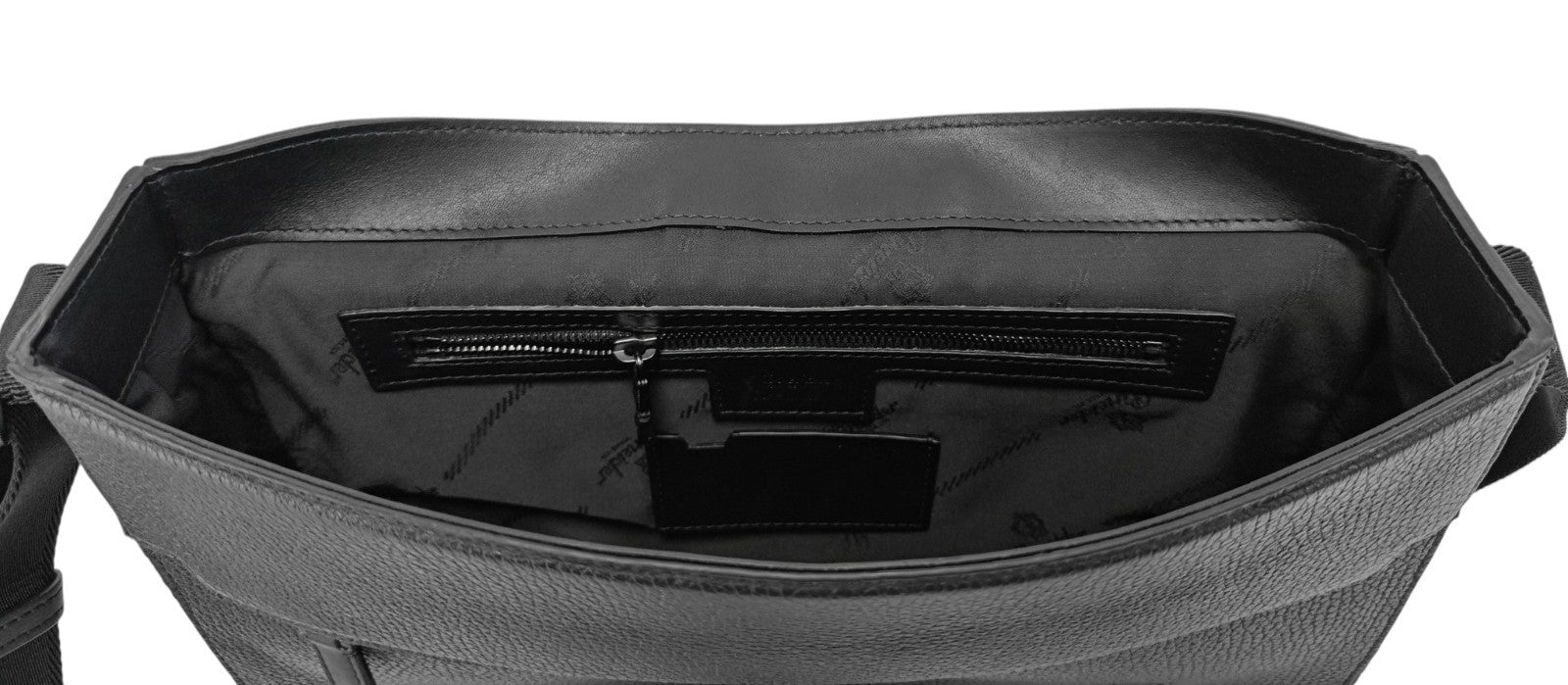 1050$ PINEIDER FIRENZE 1774 "Bottolato" Black Grain Calf Work Messenger Bag
