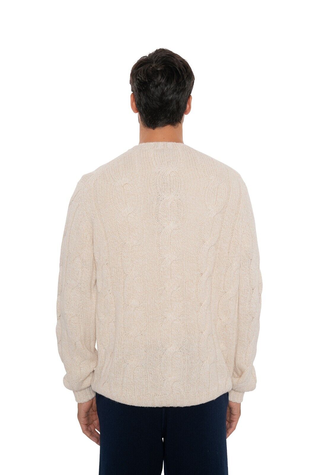 $2190 FEDELI "Malfilè" Ivory Sweater 100% Cashmere Cable Knit 46 US / 56 EU