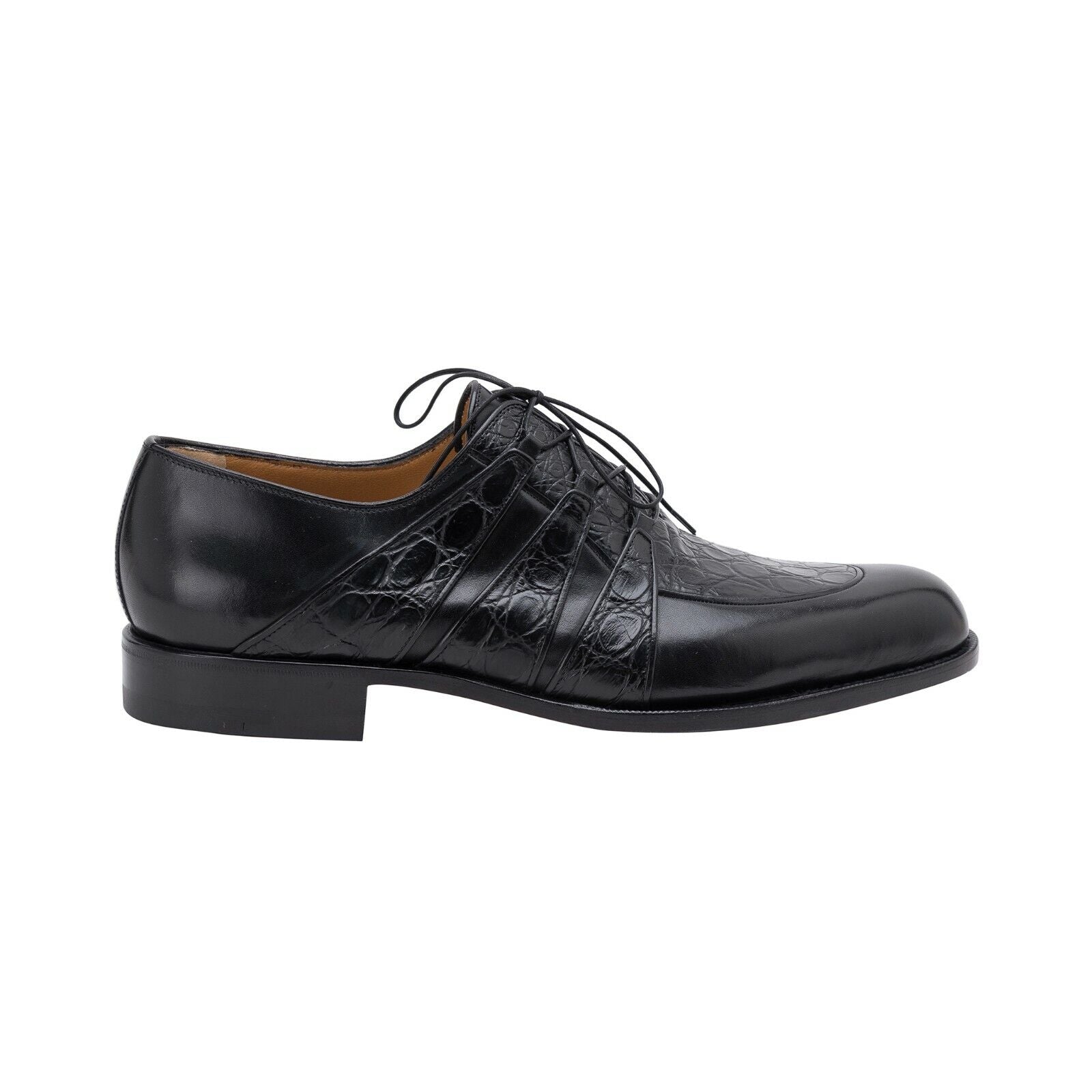 $1550 Testoni Bologna GOODYEAR BOLOGNESE Derby Shoes Genuine Crocodile + Calf