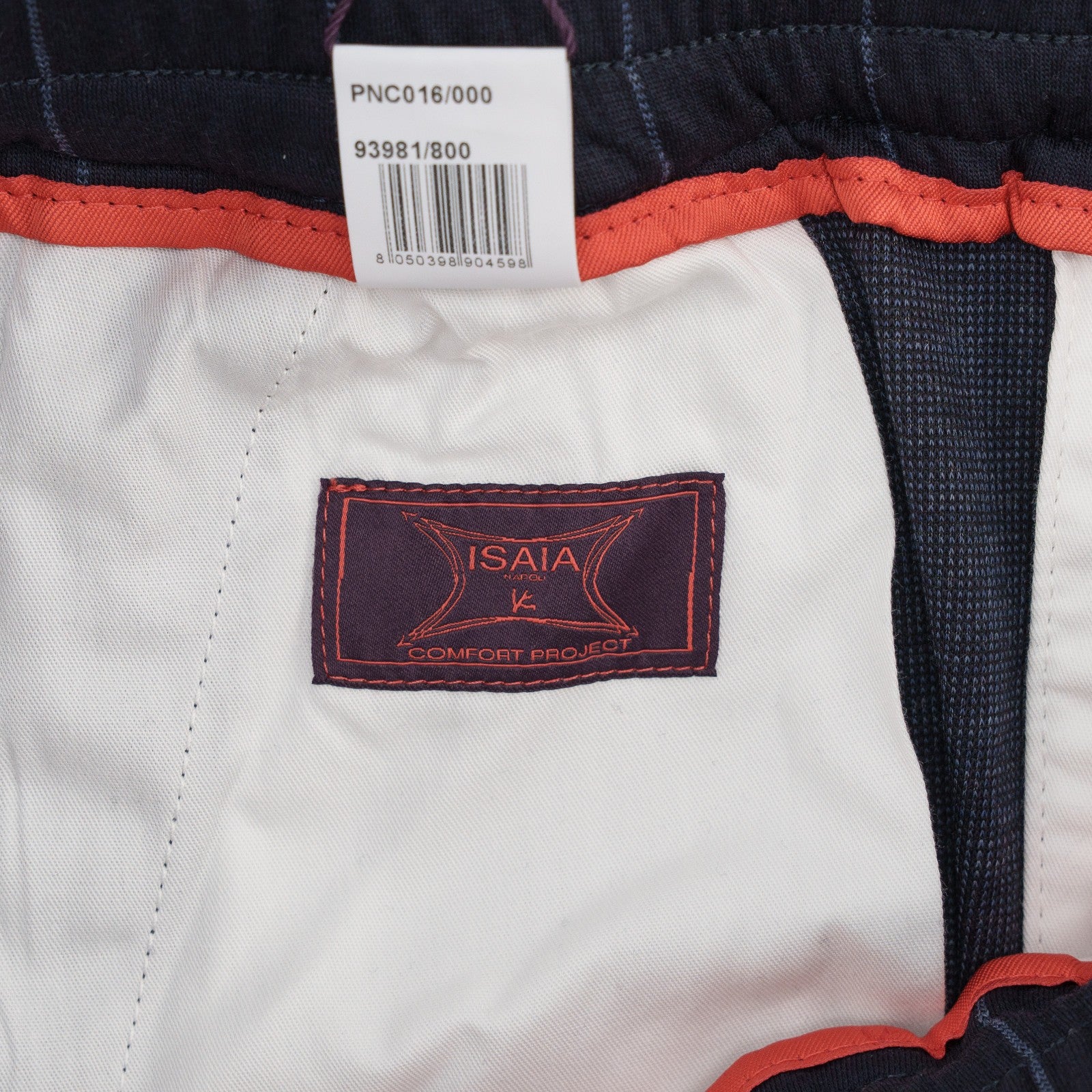 1300$ ISAIA NAPOLI Blue Navy Striped Drawstring Pant Wool Jersey 34 US / 50 EU