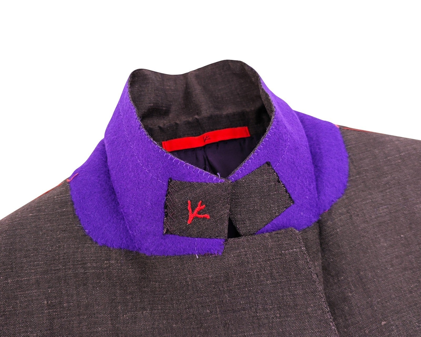 $4800 ISAIA NAPOLI Brown Magenta Hand-Sewn Suit Wool & Linen 40 US / 50 EU 8R