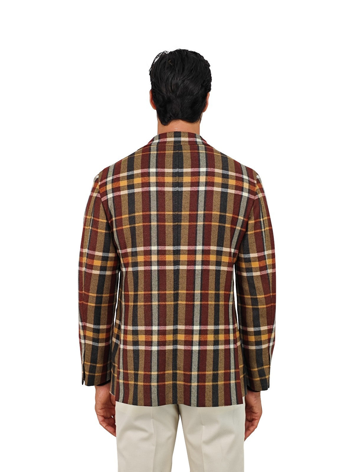 $2200 RUBINACCI Green / Brown Checks Jacket Sport Coat 100% Cashmere 38 US 48 EU