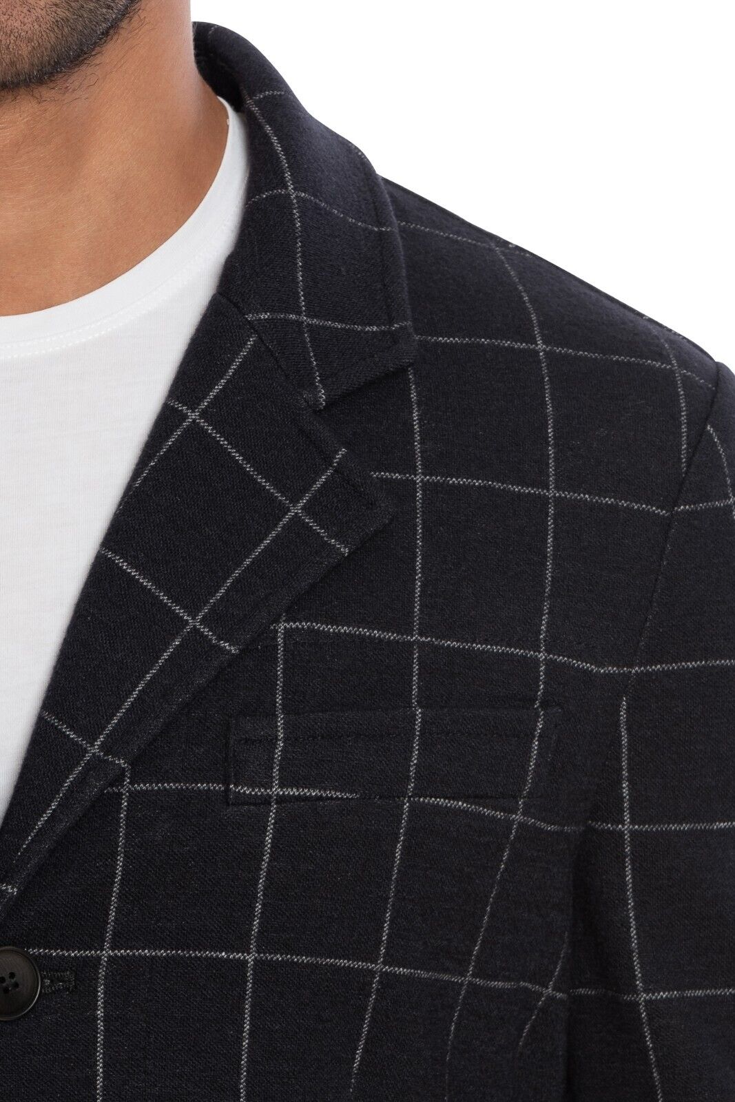 2200$ GIORGIO ARMANI Black Label RUNWAY Jacket Blouson Dark Blue Wool Checks