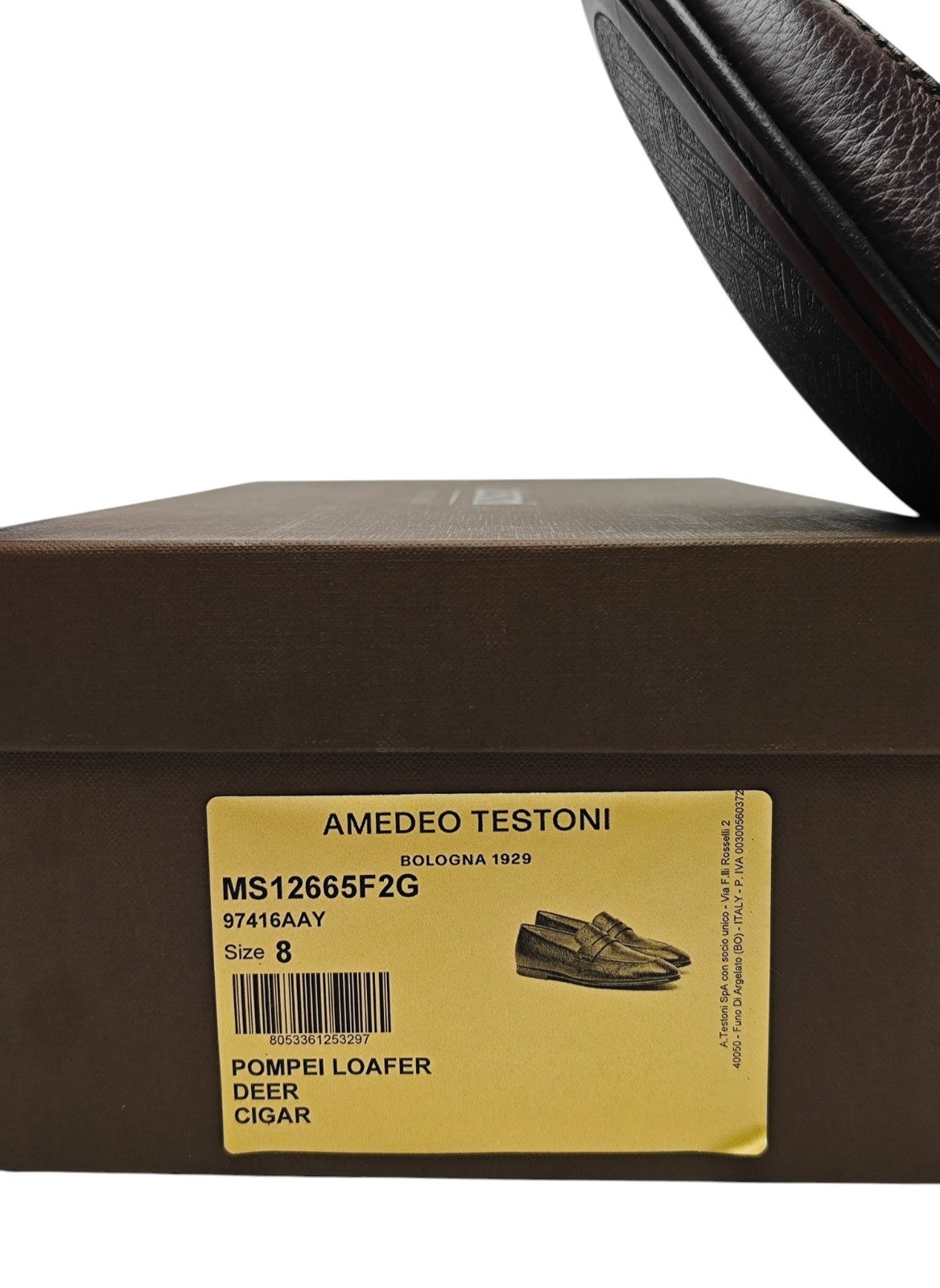 1250$ TESTONI Loafer BOLOGNESE Shoes Deerskin Cigar  8 UK / 9 US / 42 IT
