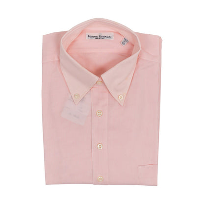 425$ RUBINACCI NAPOLI Pink Popover Shirt Cotton Button Down Classic Fit  1R