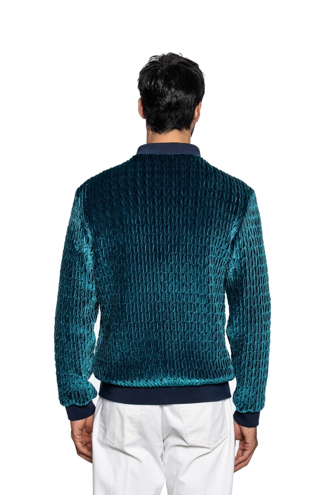 2000$ FABIO CAVIGLIA Bomber Jacket "WOVEN" Corduroy Lining in Silk 40 US / 50 EU