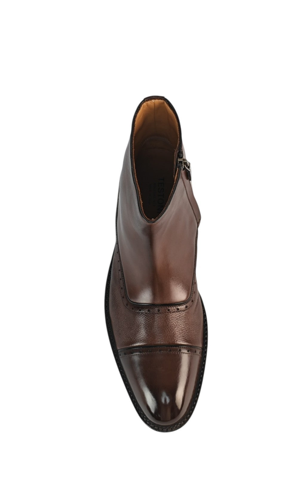 1650$ TESTONI "Piuma" Brown Ankle Boot Shoes Calf  8 UK / 9 US / 42 IT