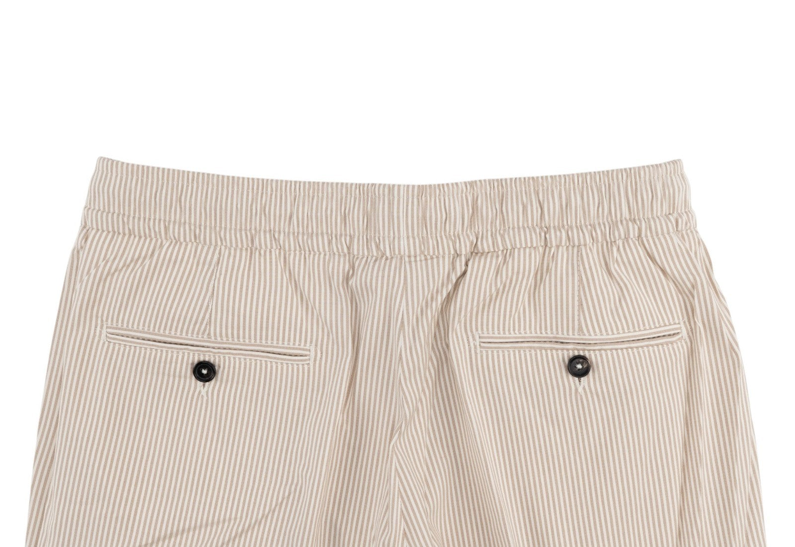 1350$ ISAIA NAPOLI Beige - Ivory Drawstring Pant Cotton - Silk Sartorial Fit