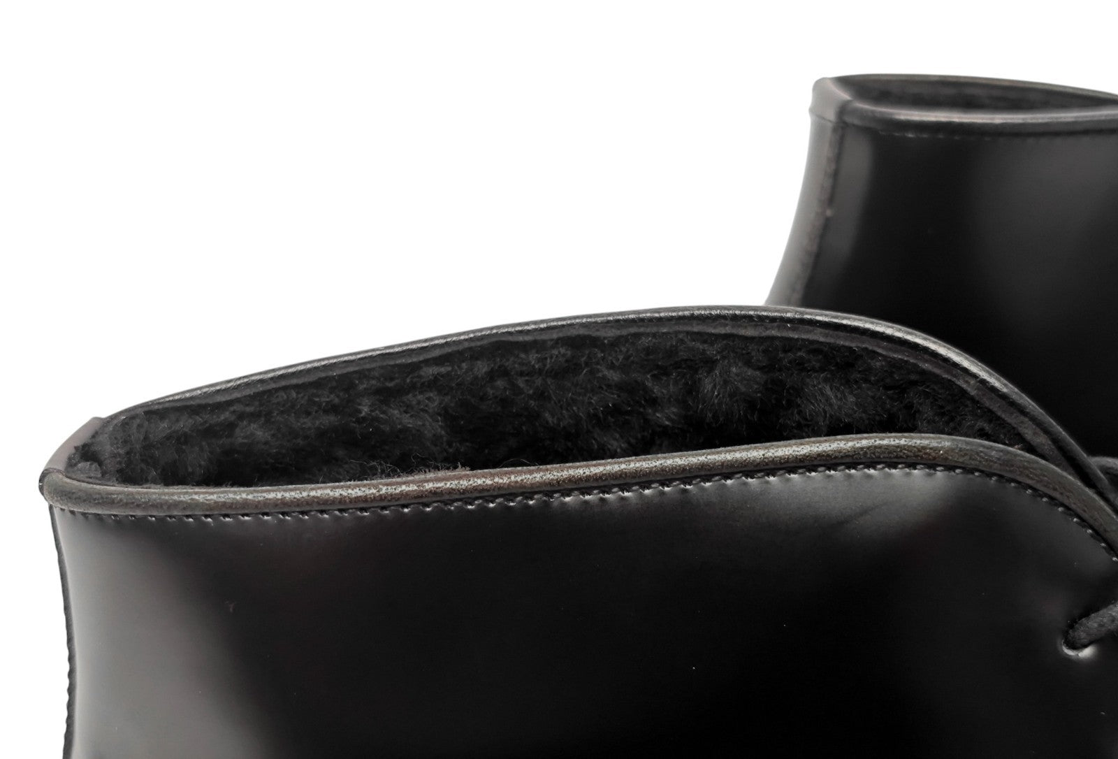 1300$ TESTONI "Arezzo" Black Desert Boot Calf + Fur Lining 8 UK / 9 US / 42 IT
