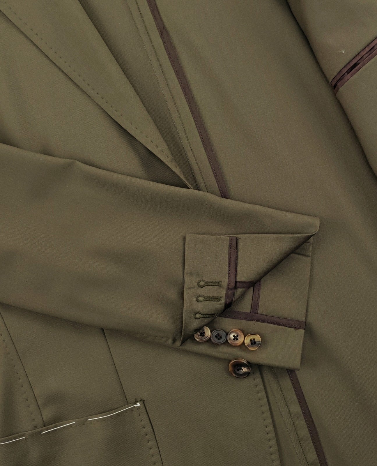 $1650 RUBINACCI Olive Green Deconstructed Jacket Sport Coat Wool 36 US / 46 EU