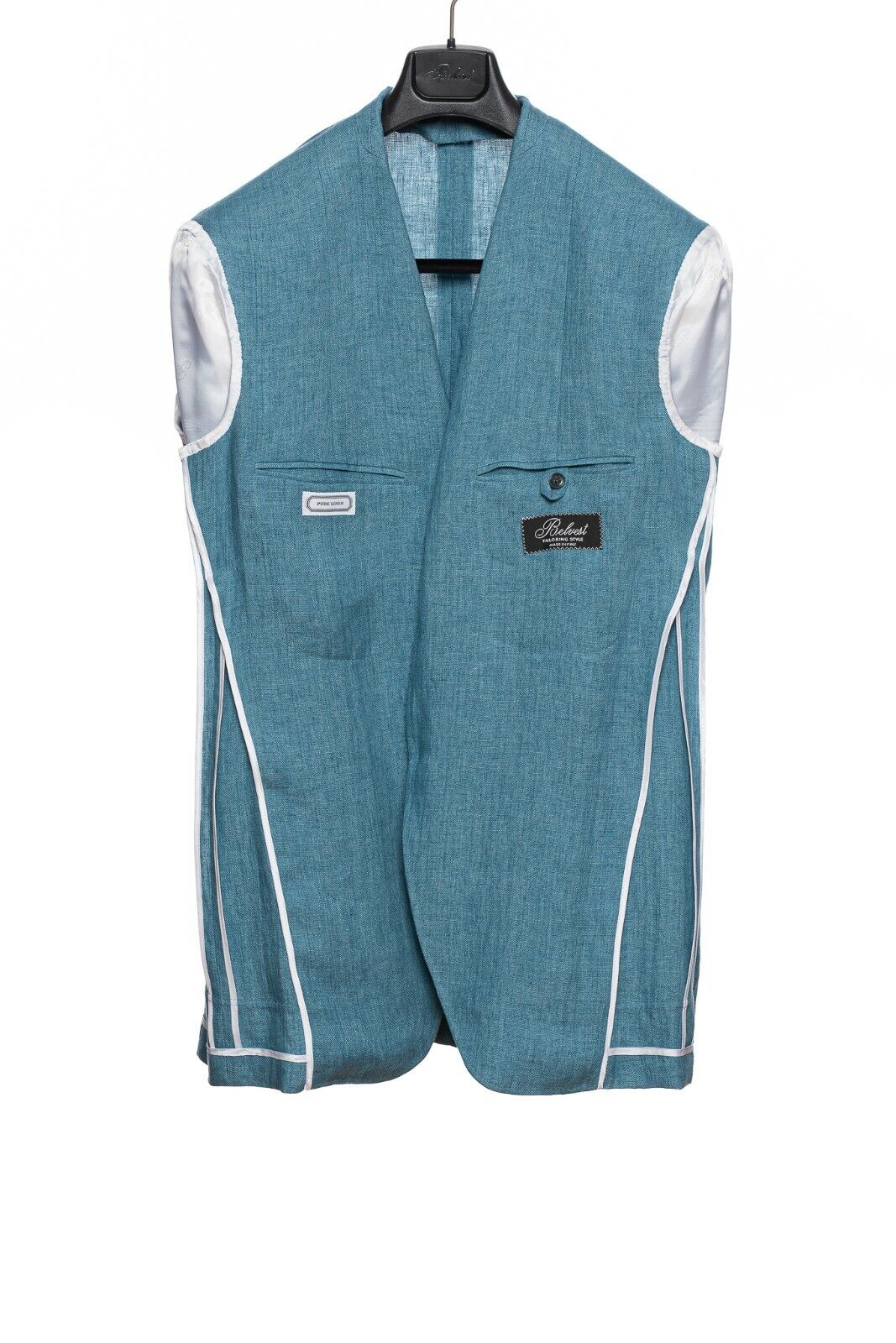 BELVEST Hand Made in Italy Jacket Blazer Pure Linen Aquamarine 40 US 50 EU 7 L