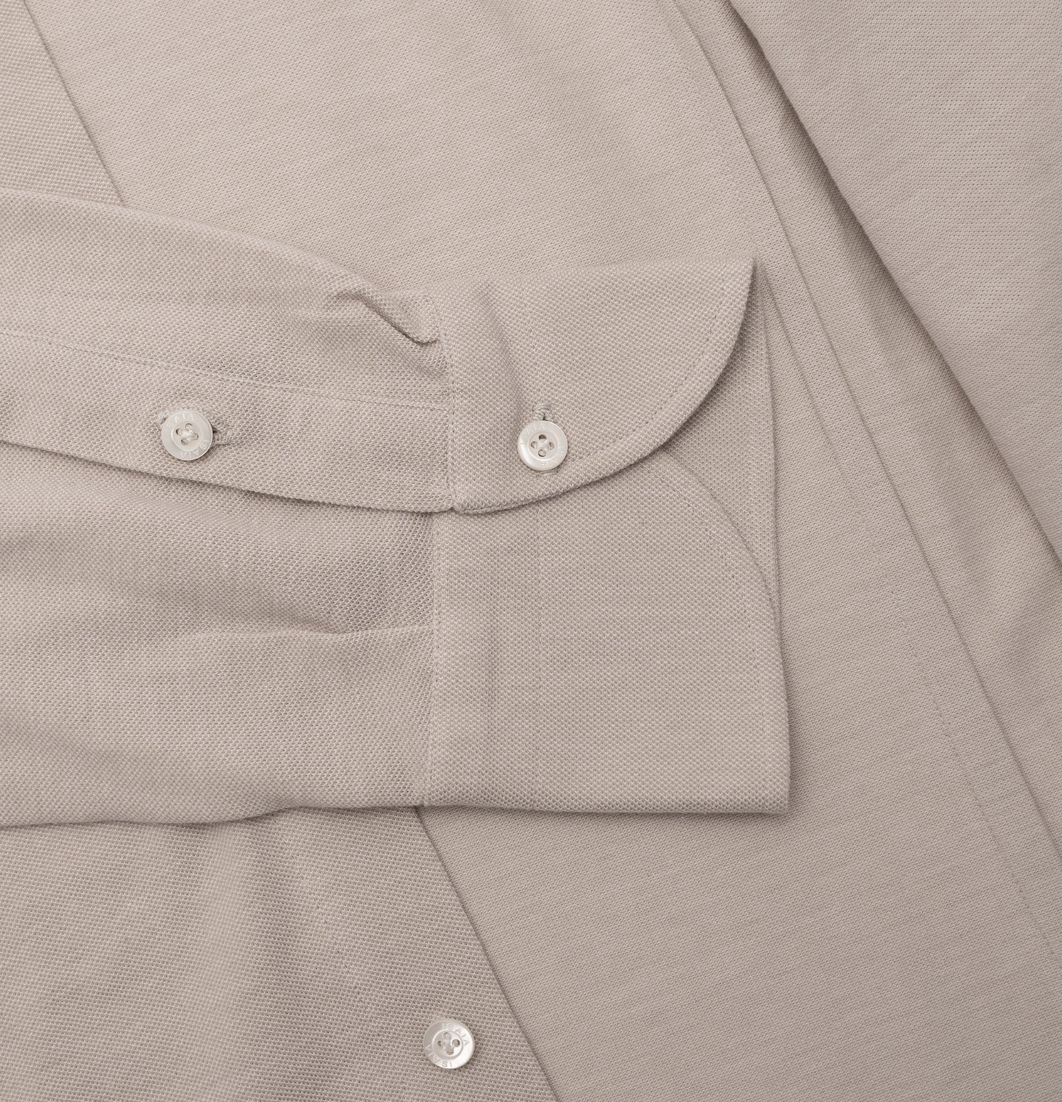 665$ ISAIA NAPOLI Dress Shirt Light Beige Solid Cotton 17.5 - 44