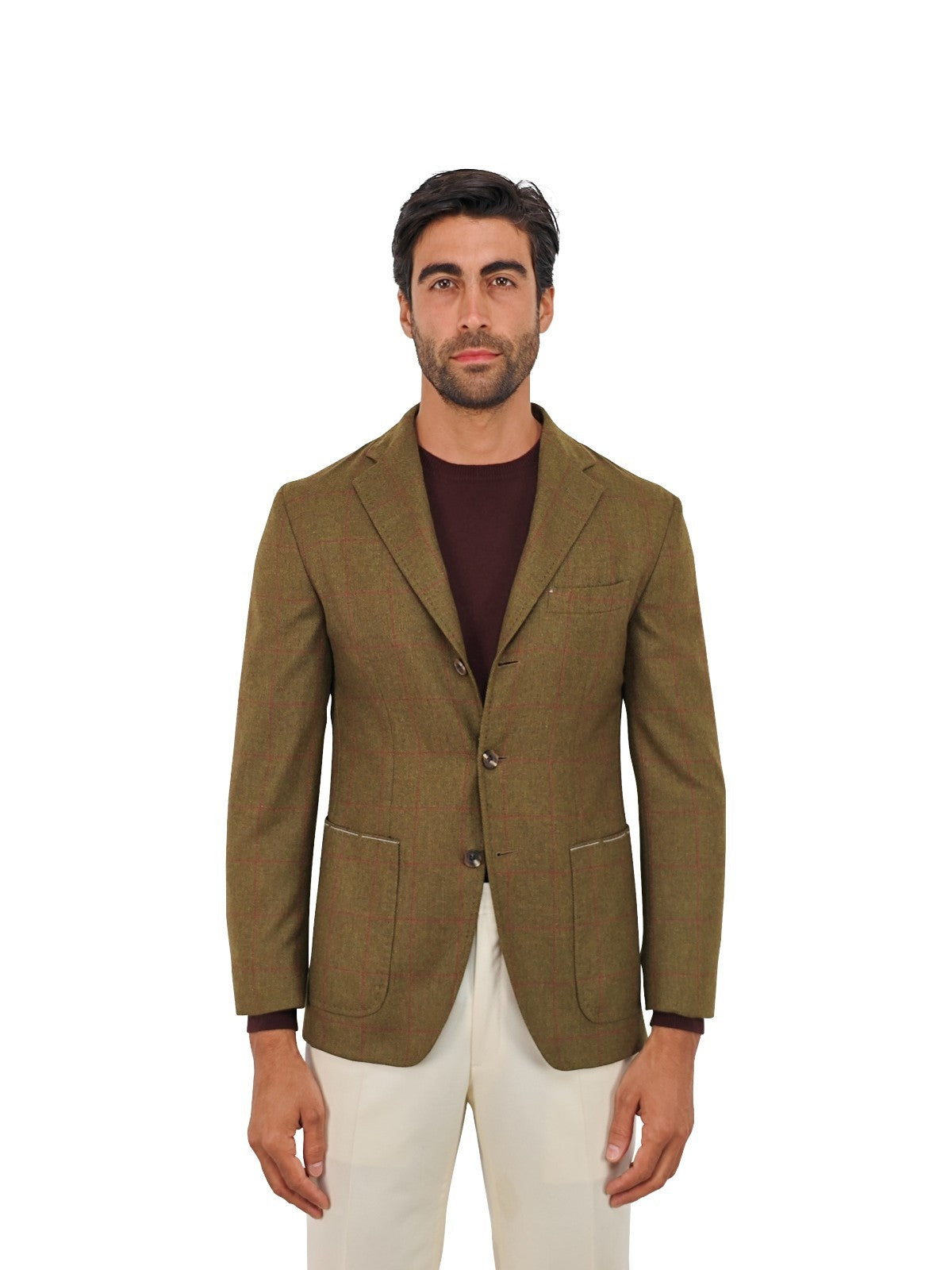 $2200 RUBINACCI NAPOLI Green Checks Jacket Sport Coat 100% Cashmere 36 US 46 EU