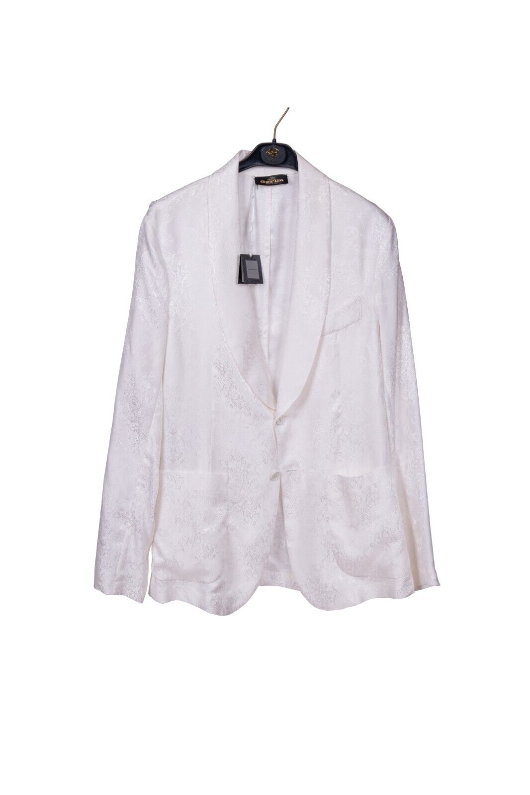 2250$ RARE !! Luxury GERLIN Jacket Floral White 100% Silk Size M  BIJAN