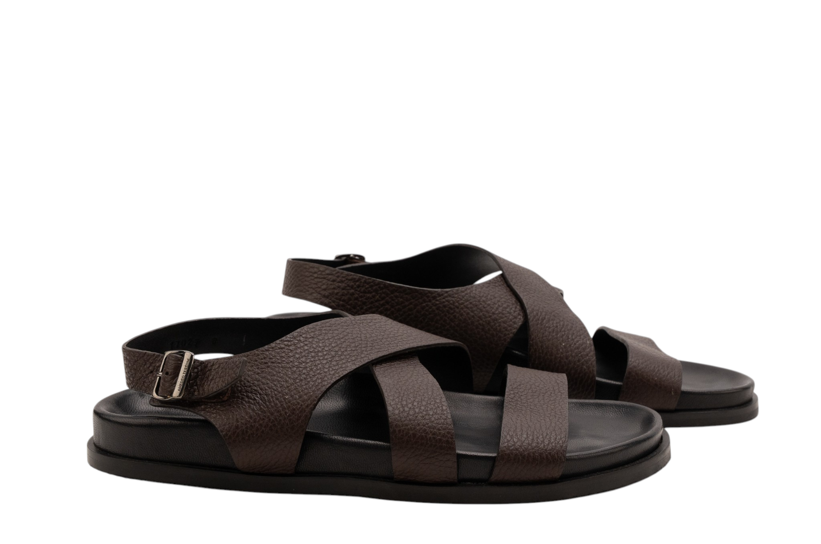650$ TESTONI Filicudi Sandal Deer Cigar + Dark Metal 8 UK - 9 US - 42 IT