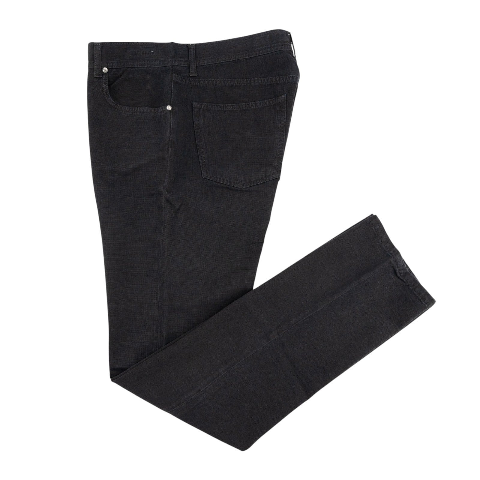415$ LUIGI BORRELLI NAPOLI Black Denim Jeans Pant Cotton 36 US / 52 EU