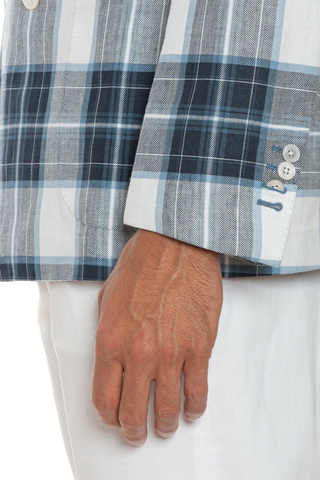 2150$ BELVEST Sartorial Double Breasted Jacket Check Linen Cotton JACKETINTHEBOX
