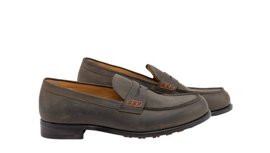 1250$ TESTONI Penny Loafer Shoes Ranger Calf Army 8 UK / 9 US / 42 IT