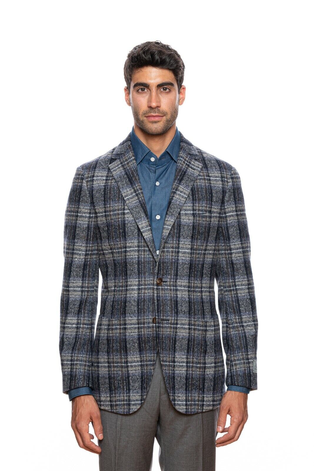 $2039 BELVEST Blue Gray Baby Alpaca Jacket Blazer 44 US / 54 EU Drop 7R 