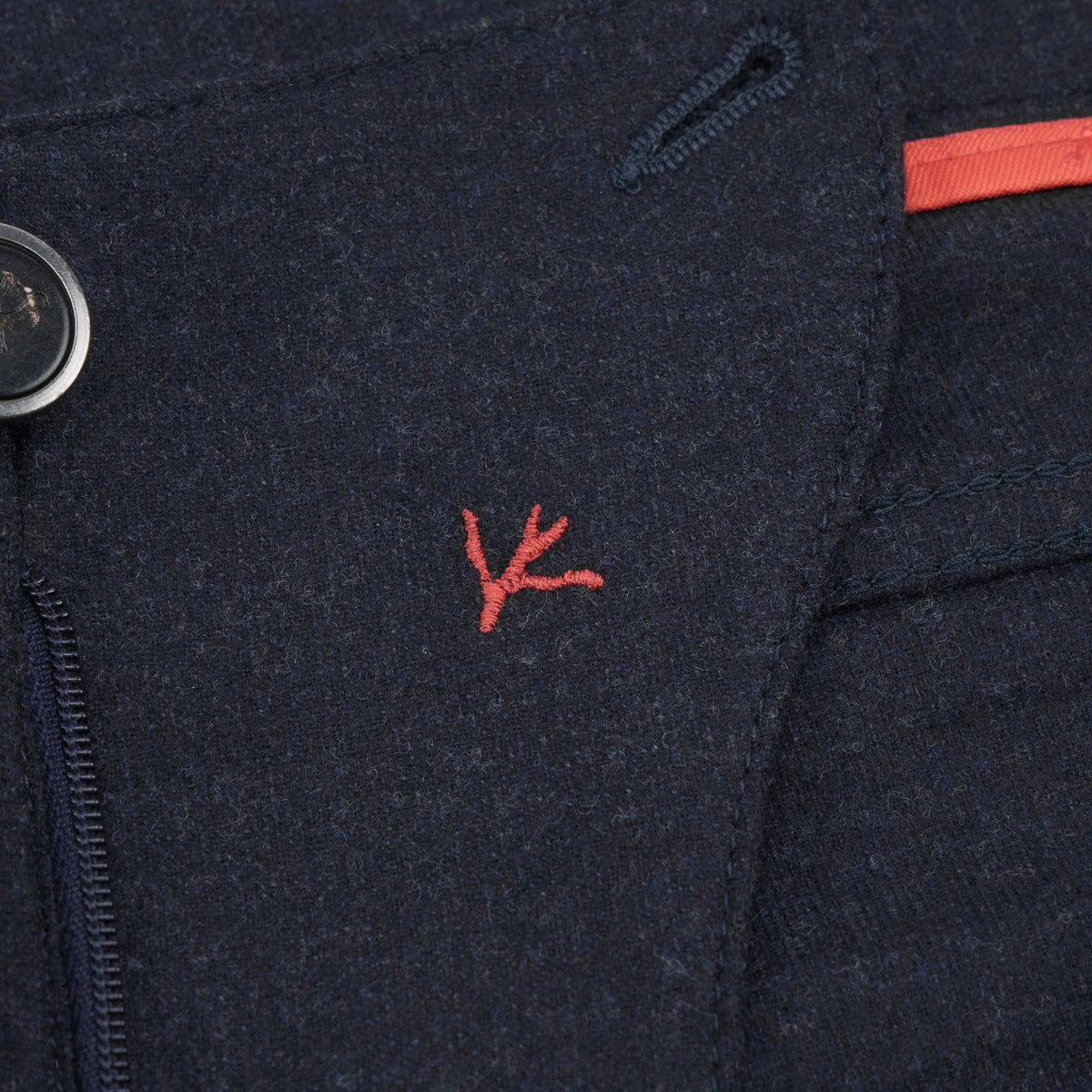 1100$ ISAIA NAPOLI Blue Navy 5 Pockets Pant Wool - Cashmere Slim 42 US / 58 EU