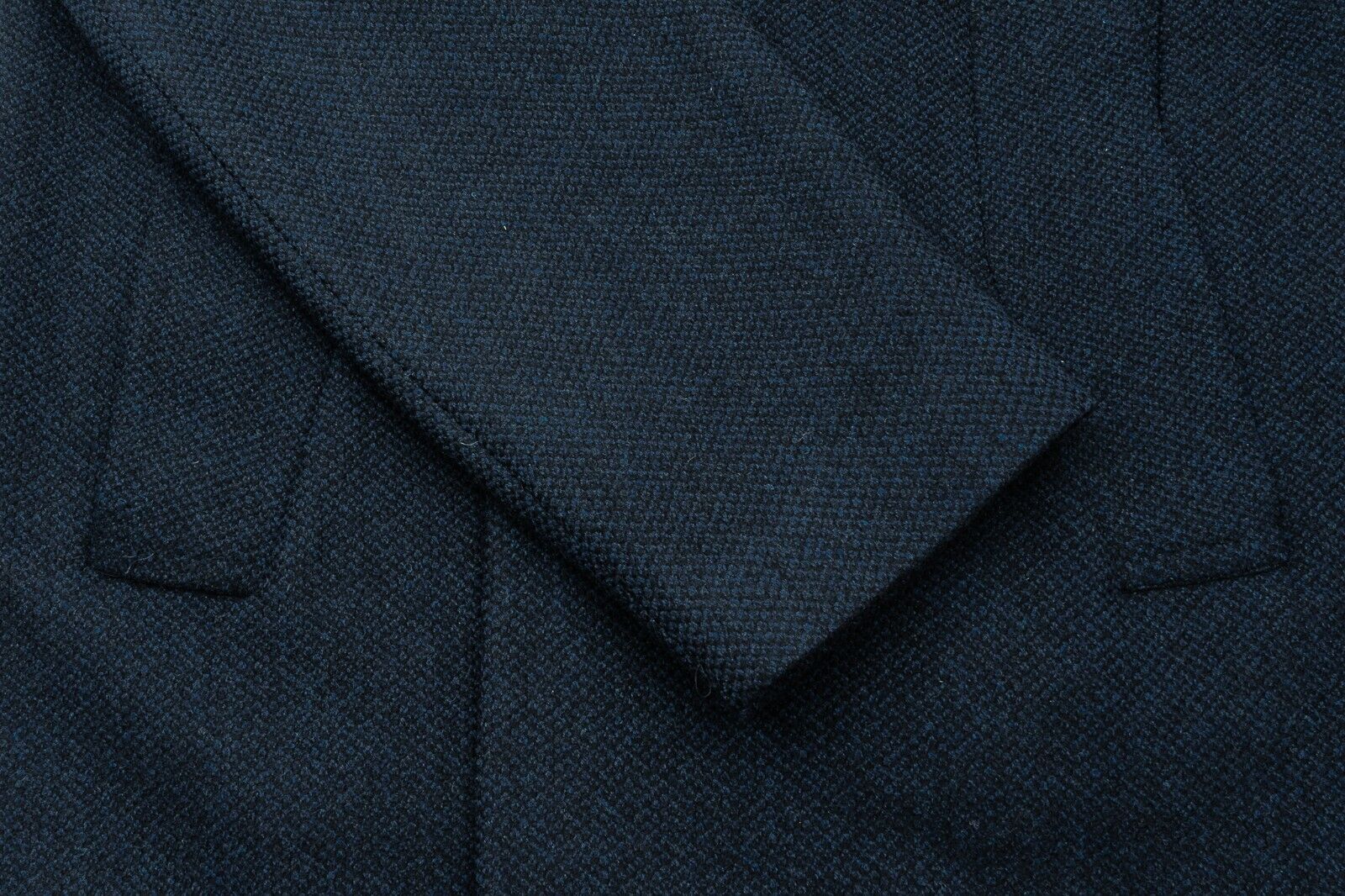 $1200 EIDOS by ISAIA NAPOLI Dark Blue Overcoat Grisaglia Wool 40 US / 50 EU