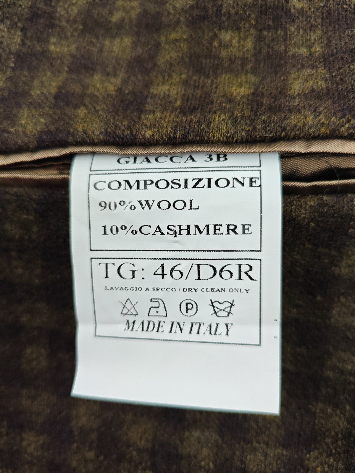 $1750 RUBINACCI NAPOLI Green /  Brown Checks Unlined Jacket Wool / Cashmere