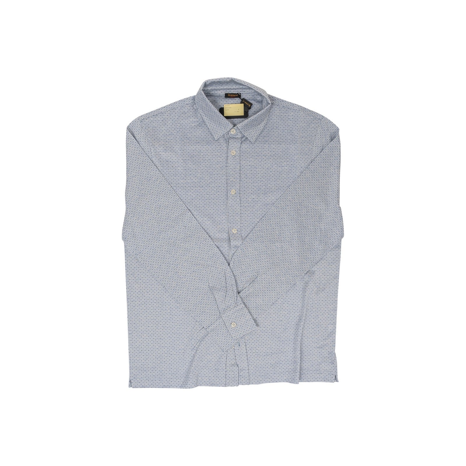 350$ RUBINACCI NAPOLI Blue Dots Shirt Lux Cotton Stretch