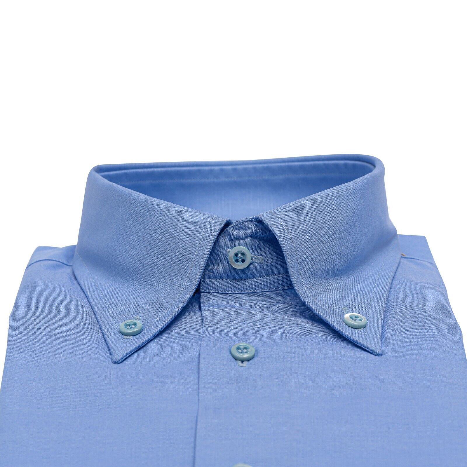 690$ LUXURY GERLIN Shirt Light Blue POINT COLLAR Fine Cotton 1AI ZILLI
