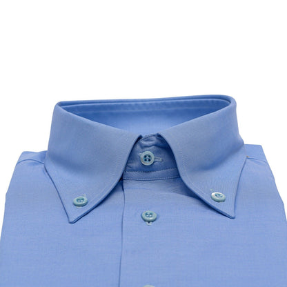 690$ LUXURY GERLIN Shirt Light Blue POINT COLLAR Fine Cotton 1AI ZILLI