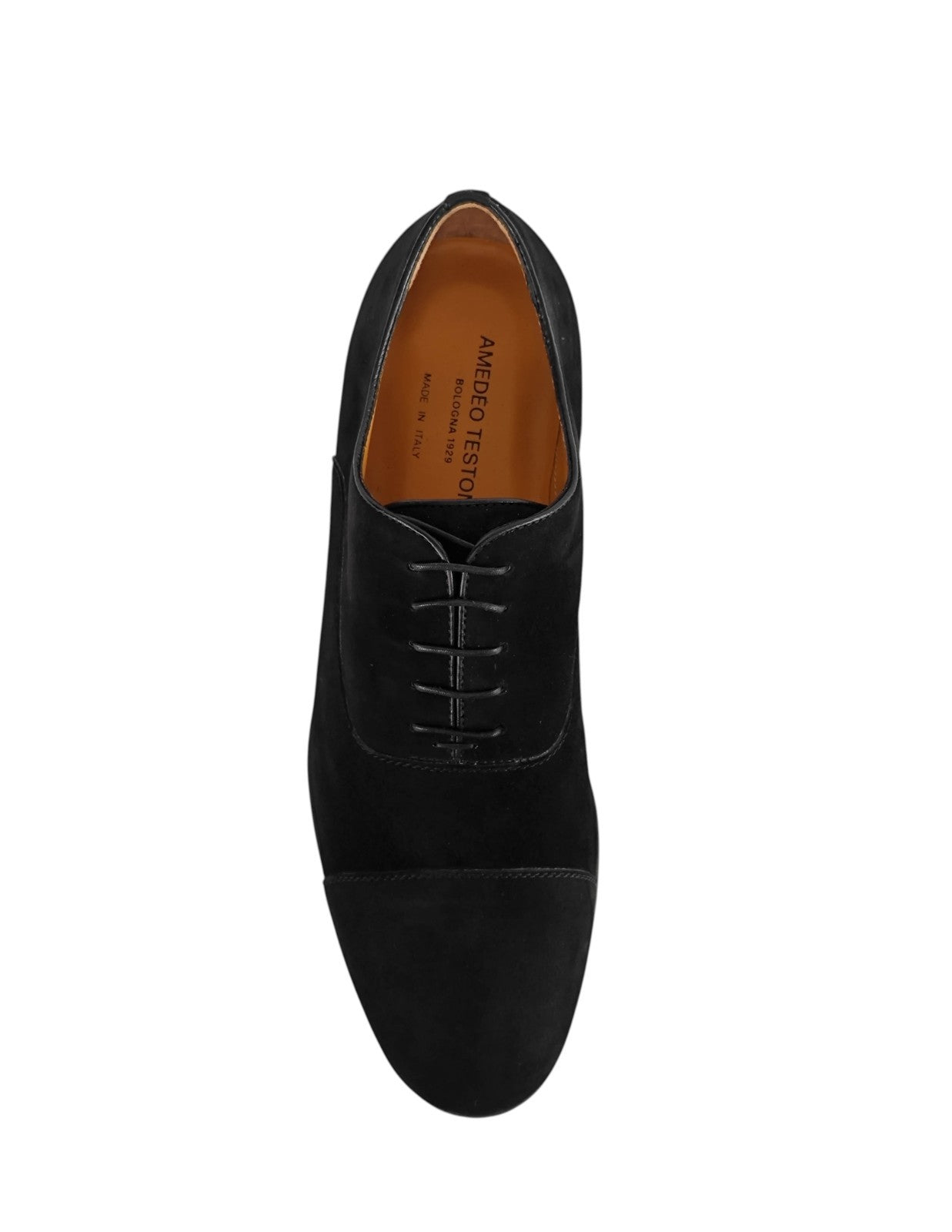 1300$ TESTONI 1929 "Portonovo" Oxford Shoes Black Suede de Luxe 8 UK 9 US 42 IT