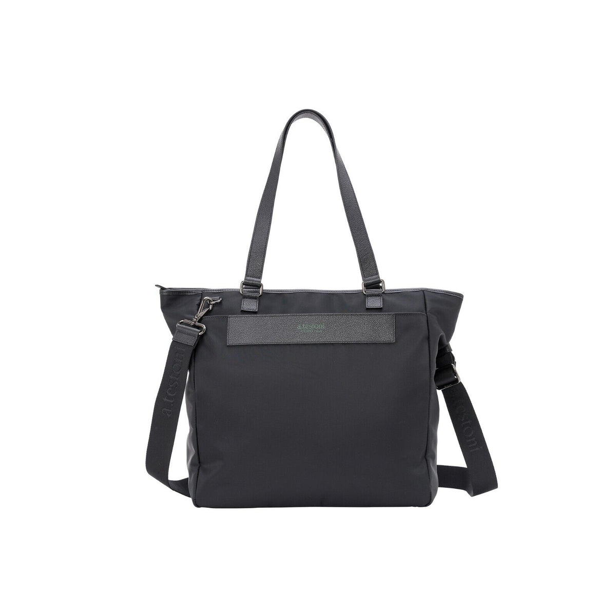 $840 Testoni Bologna Shopping Bag Work Bag Shoulder Strap Karibu Calf + Fabric