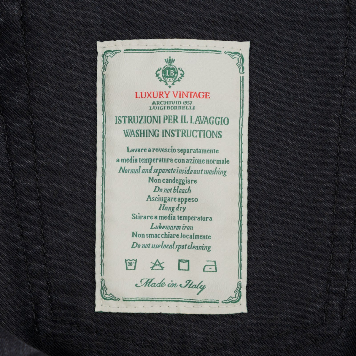 415$ LUIGI BORRELLI NAPOLI Solid Black Denim Jeans Pant Cotton 31 US / 47 EU