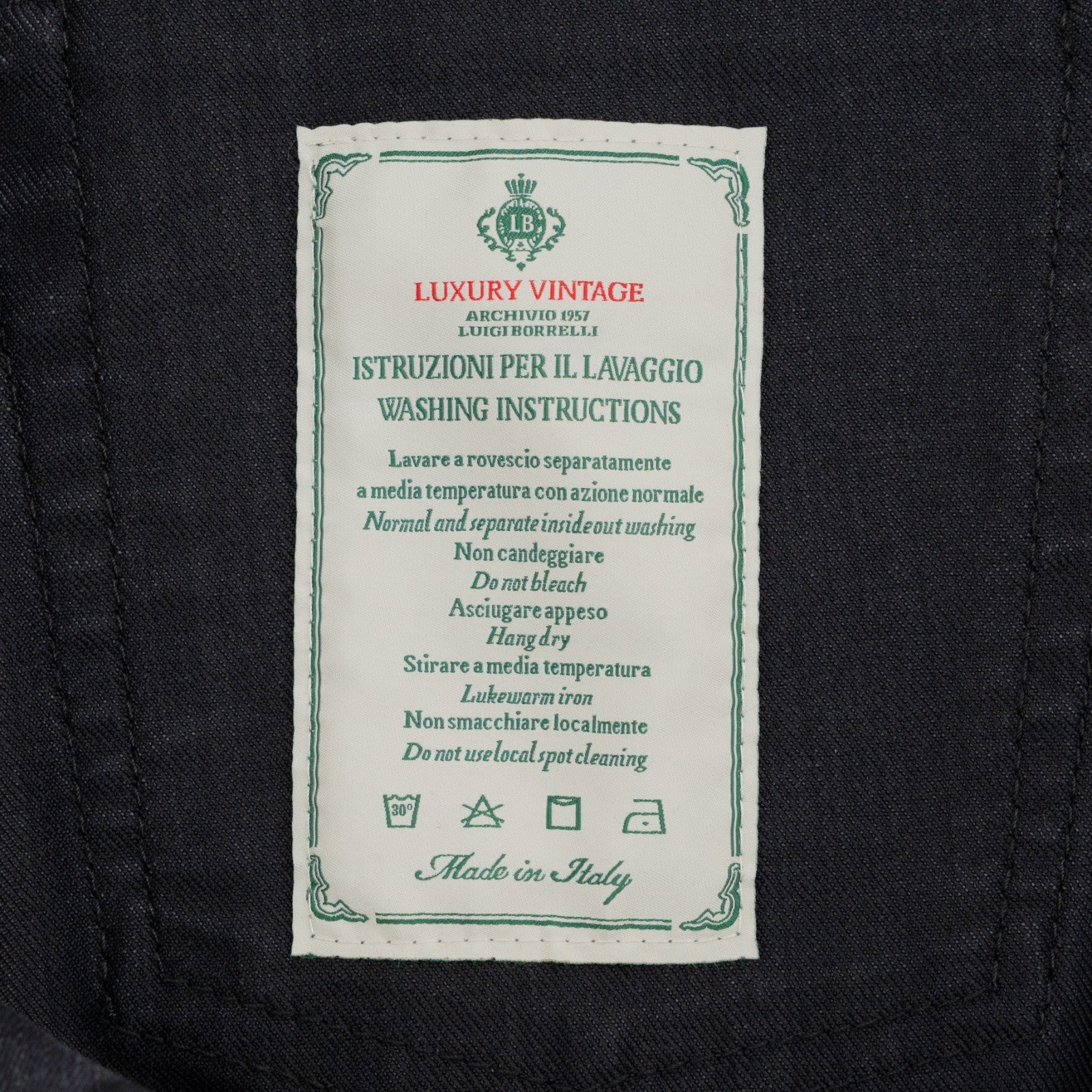 415$ LUIGI BORRELLI NAPOLI Solid Black Denim Jeans Pant Cotton 31 US / 47 EU